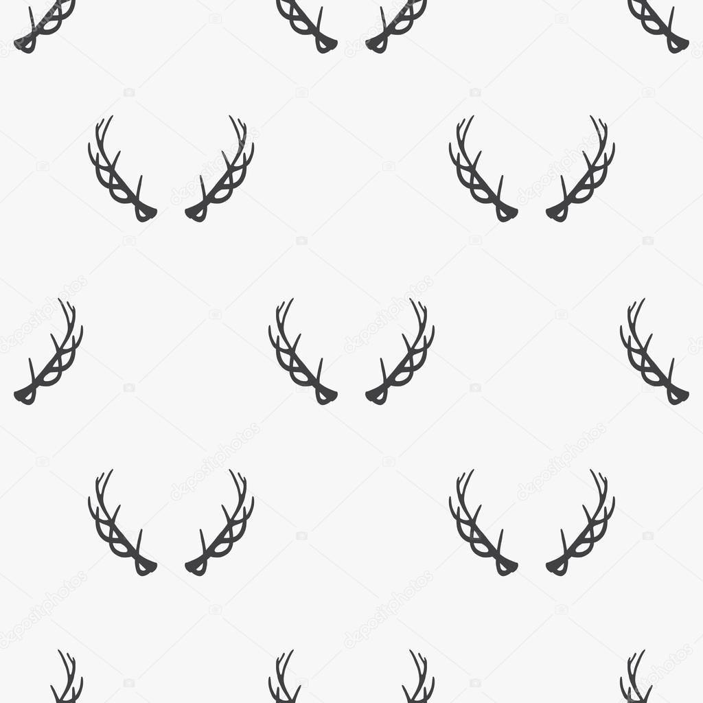 Seamless pattern with antlers