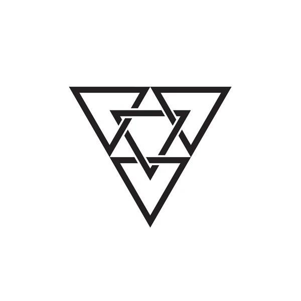 Triángulos entrelazados, aislados en blanco — Vector de stock