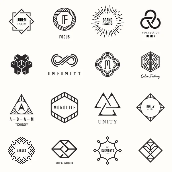 Aantal badges en etiketten elementen. Moderne geometrisch ontwerp — Stockvector