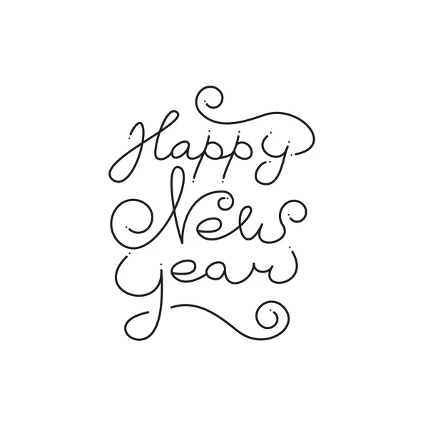 Happy New Year hand drawn lettering — Stock Vector