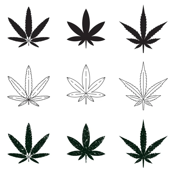 Tıbbi esrar sembolleri, logolar, ikonlar kümesi