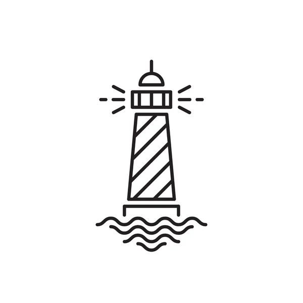 Lighthouse icon, line design. Minimalistic logo design — Stock Vector