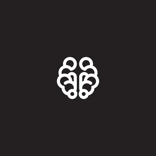 Gehirn-Ikone, Liniendesign — Stockvektor
