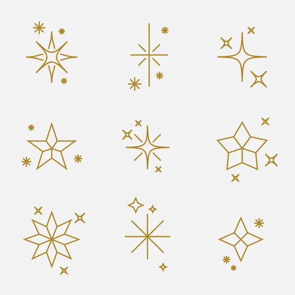 Star Icon Set Modern Simple Design Elements Line Design Editable — ストックベクタ