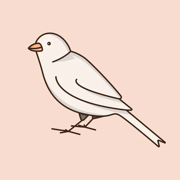 Простая Птичья Карикатура Векторная Иллюстрация Eps — стоковый вектор