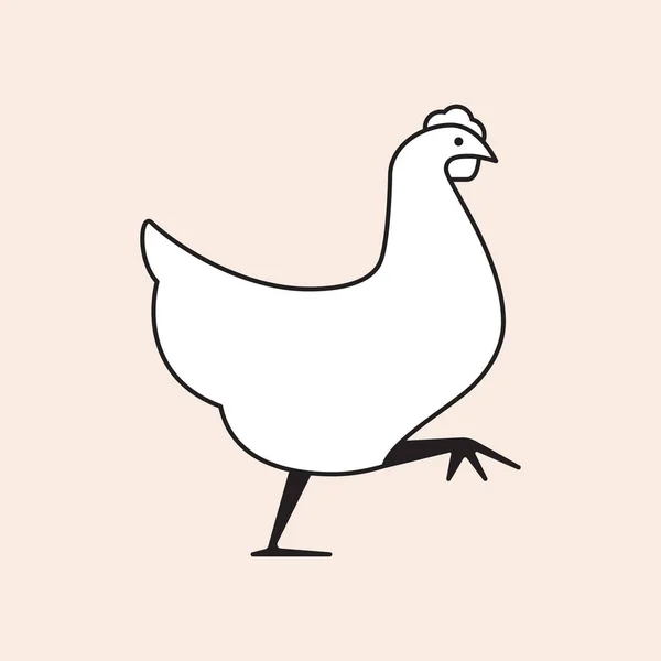 Tavuk Ikonu Çizgi Tasarımı Vektör Illüstrasyonu Eps — Stok Vektör