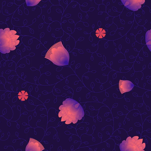 Fundo Popular Padrão Sem Costura Textura Floral Moderna Ilustração Vetorial — Vetor de Stock