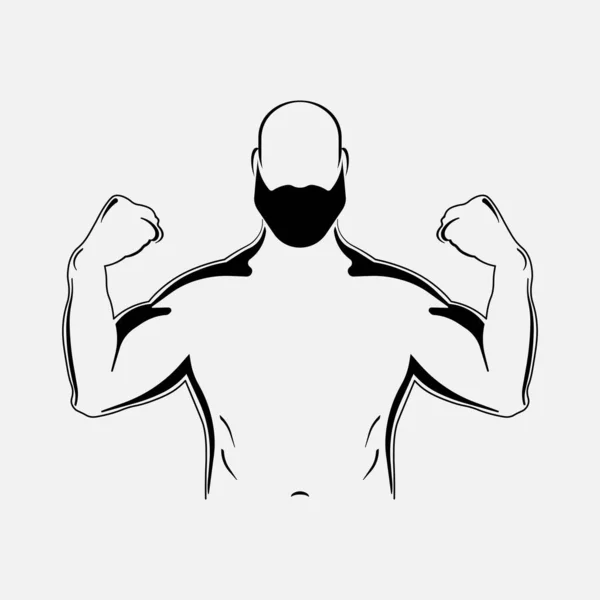 Icono Hombre Musculoso Fuerte Ilustración Vectorial Eps — Vector de stock