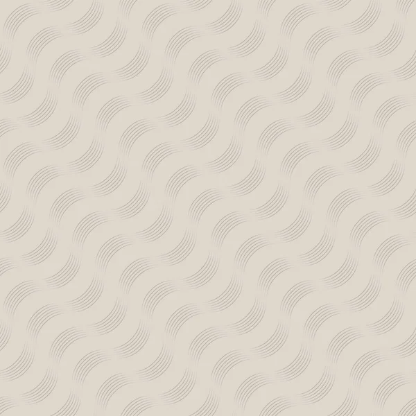 Delicado Fondo Beige Ondas Suaves Patrón Sin Costuras Ilustración Vectorial — Vector de stock