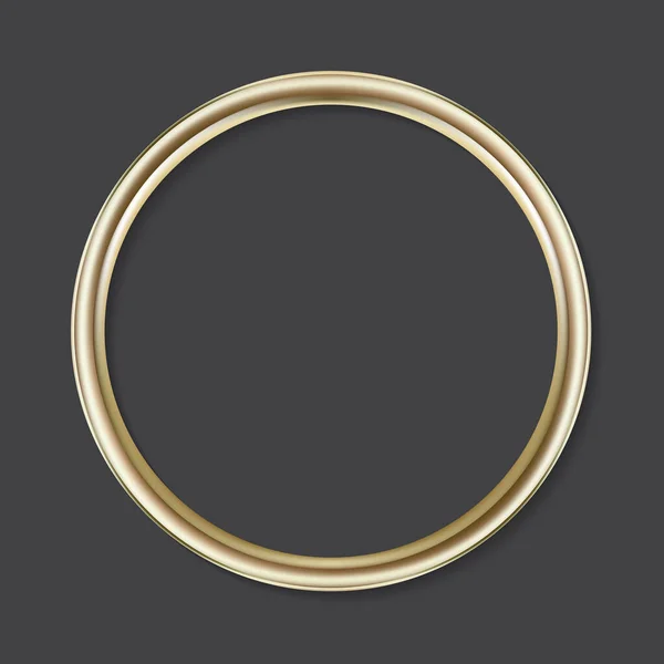 Realistische Blanco Gouden Cirkel Fotolijstje Vectorillustratie Eps — Stockvector