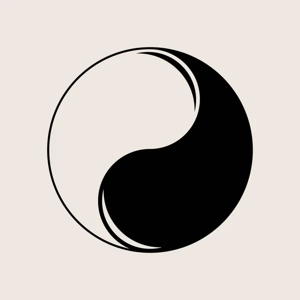 Минимальная Современная Икона Инь Янь Векторная Иллюстрация Eps — стоковый вектор