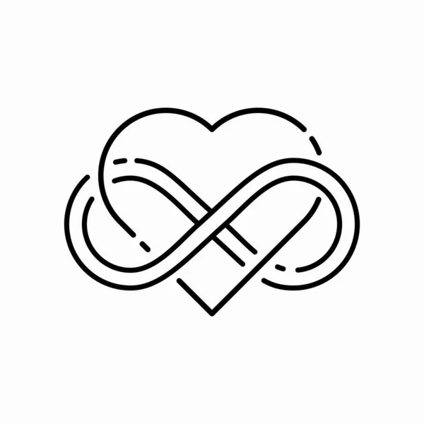 Icône Coeur Infinité Poly Amoureuse Symbole Amour Sans Fin Conception — Image vectorielle