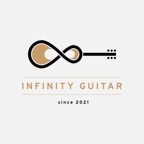 Guitar Logo Modernes Einfaches Design Unendlichkeit Vektorillustration Eps — Stockvektor