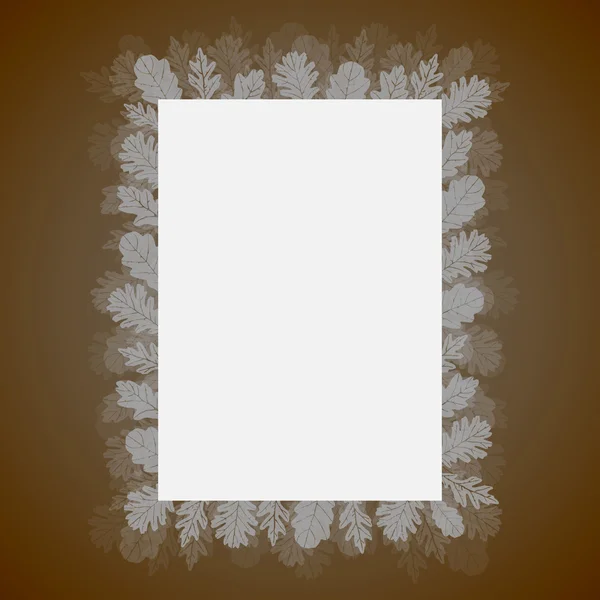 Foglio di carta con foglie, quercia, illustrazione vettoriale — Vettoriale Stock