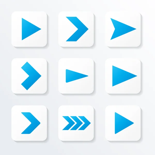 一連の青色の矢印、web アイコン、ベクトル イラスト — ストックベクタ