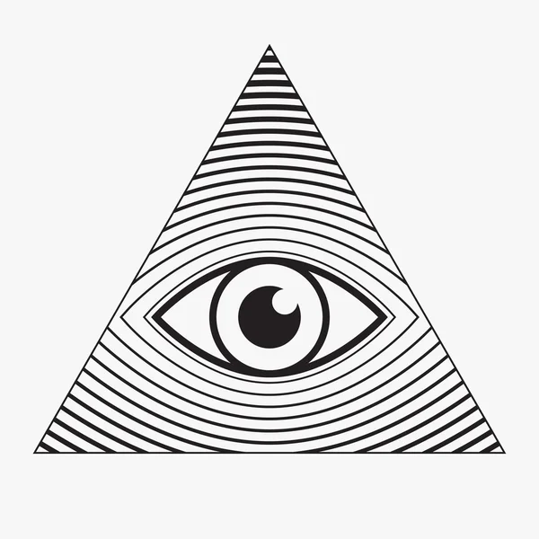 Tutti che vedono il simbolo di occhio, illustrazione vettoriale — Vettoriale Stock