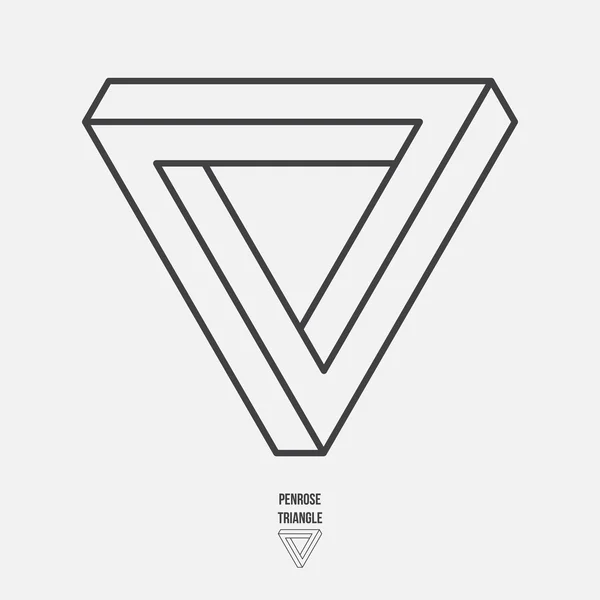 Penrose triangle, line design, vektor illustration — Stock vektor