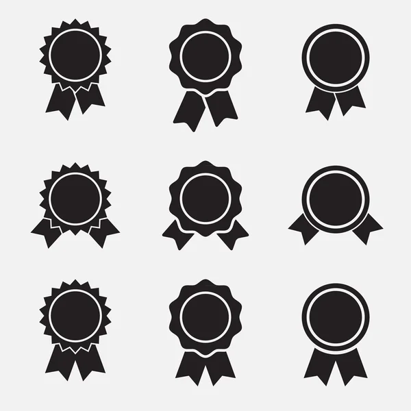 Badge met linten pictogram, vector set, eenvoudige plat ontwerp — Stockvector