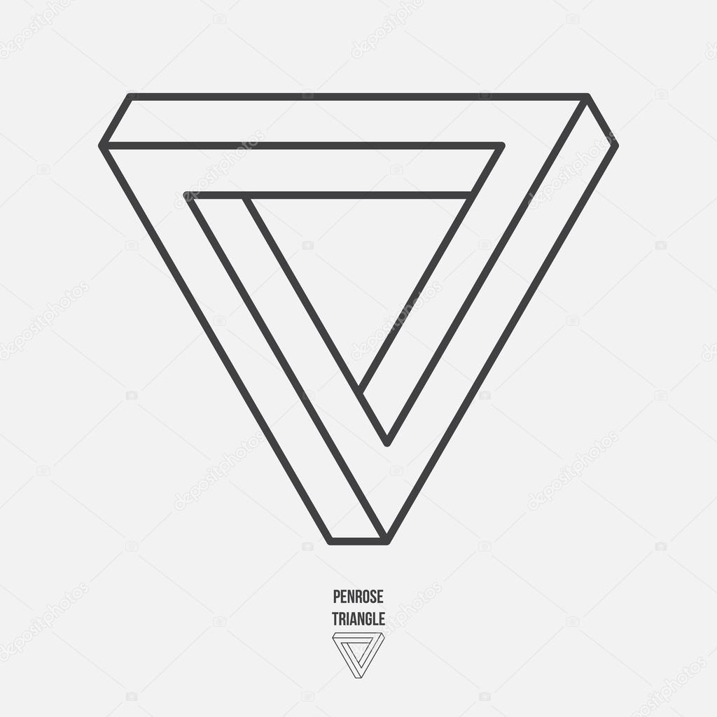 Penrose triangle, line design, vector illustration