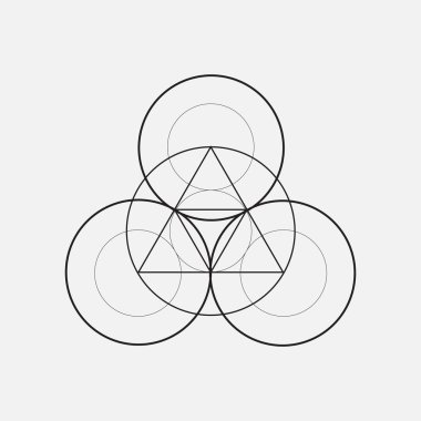 daireler, geometrik öğesi ile üçgenler