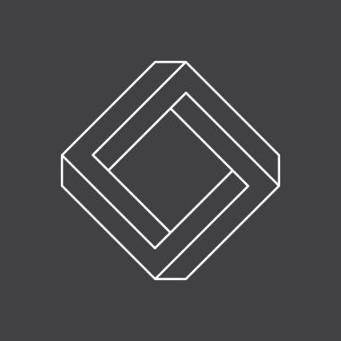 onmogelijk vorm, penrose plein, vector illustratie