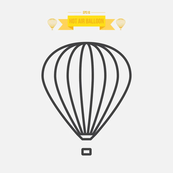 Hete lucht ballonvaren, eenvoudige pictogram, vectorillustratie — Stockvector