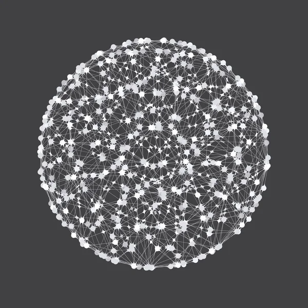 Cirkel gemaakt van punten en lijnen — Stockvector