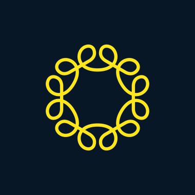 Vektör anahat çerçeve, monogram tasarım şablonu