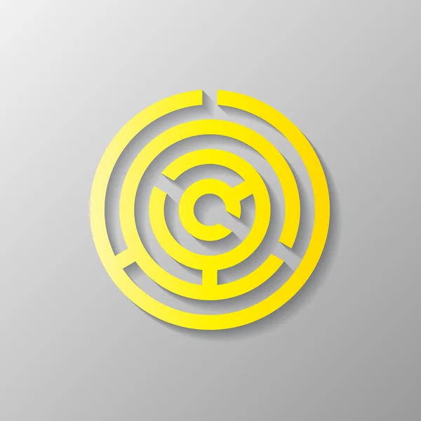 Labirinto giallo, progettazione cerchio — Vettoriale Stock