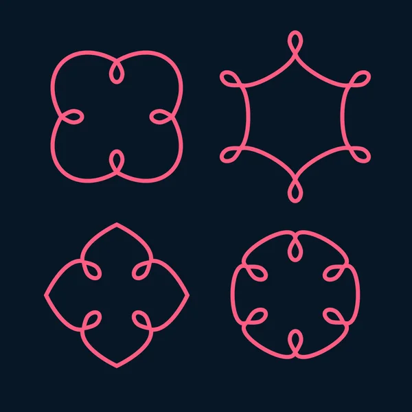 Set de cadre vectoriale, șablon de proiectare monogramă — Vector de stoc