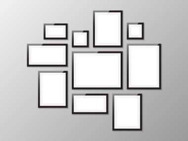 Siyah resim çerçevesi, vektör çizim