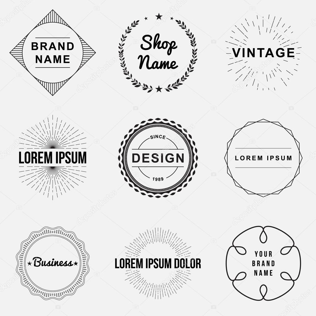 Set of retro vintage badges and label logo graphics. Design elements, business signs, labels, logos, circle design