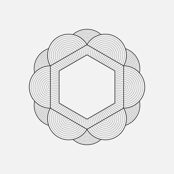 Geometric element, line design, hexagon frame — Stock Vector
