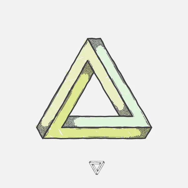 Penrose triangle, hand draw vector — Stock Vector