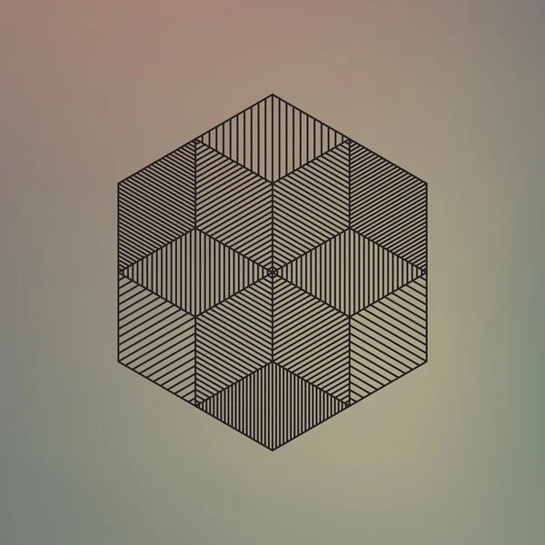 Elemento geométrico abstracto, diseño de línea, vector — Vector de stock