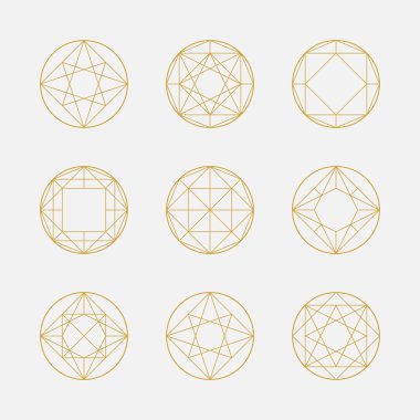 Geometrik şekiller, kareler ve daireler, içini kaplamak çizmek, vektör kümesi