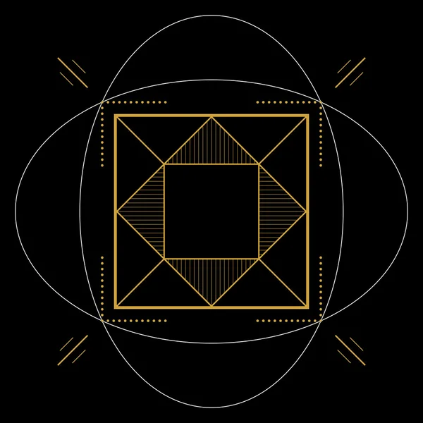 Geometric pattern, square elemen — Stock Vector