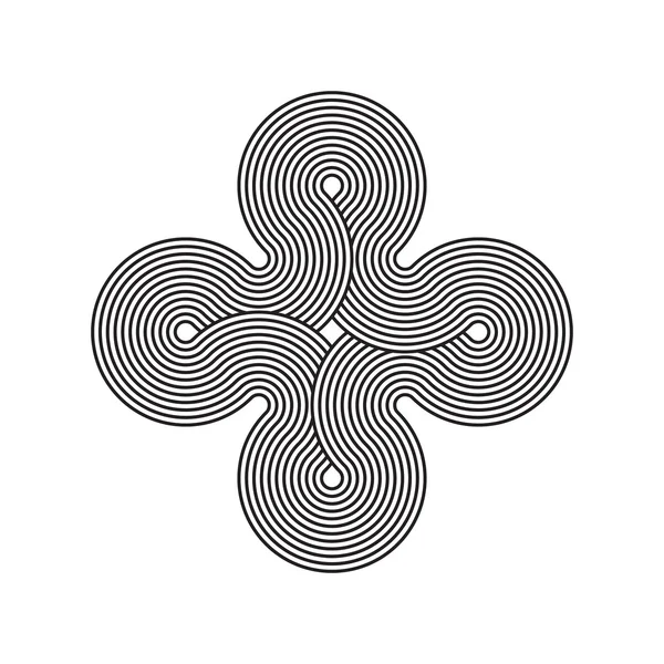 Elemento geométrico, dibujo de líneas, círculos conectados — Archivo Imágenes Vectoriales