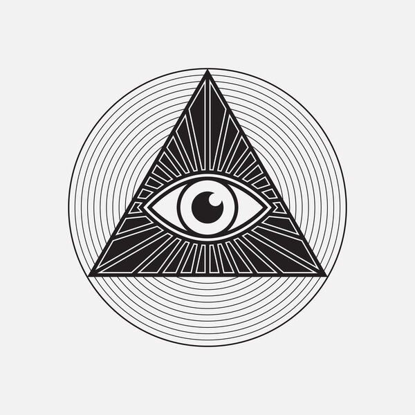 All seeing eye symbol, vector illustration