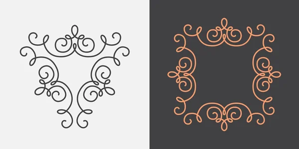 Monogram frame sjabloon — Stockvector