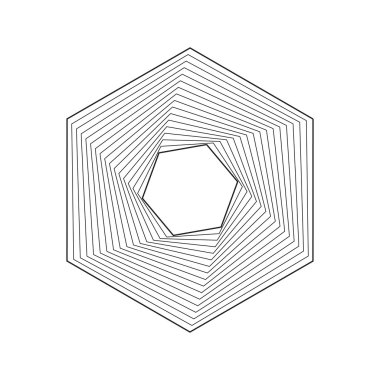 Hexagon, geometric frame