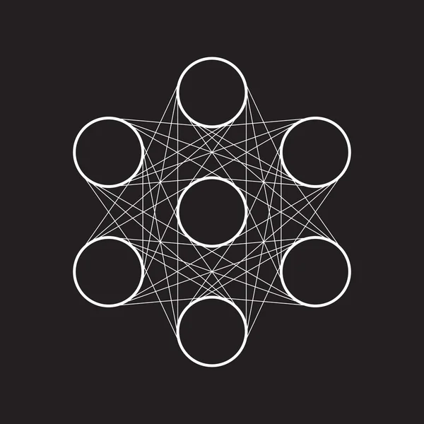 Geometric element, line design, hexagon, circle and line — Stockvector