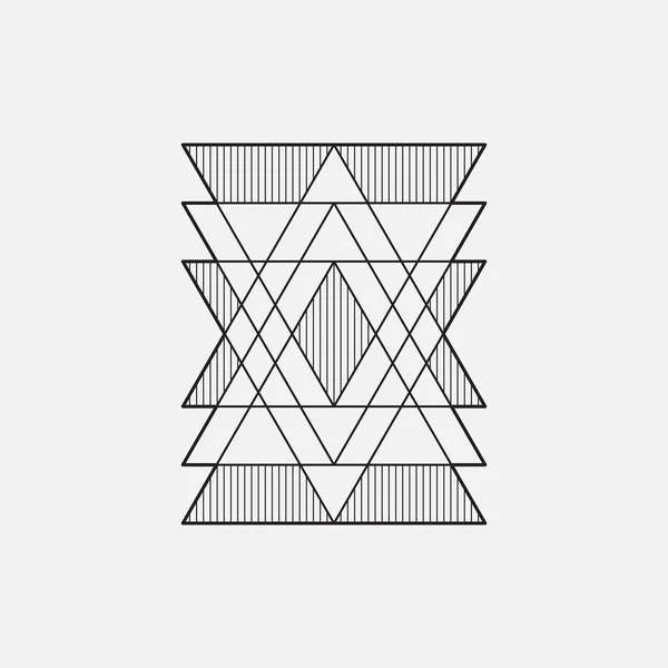 Modern geometric symbol, line design, triangles — Stockový vektor