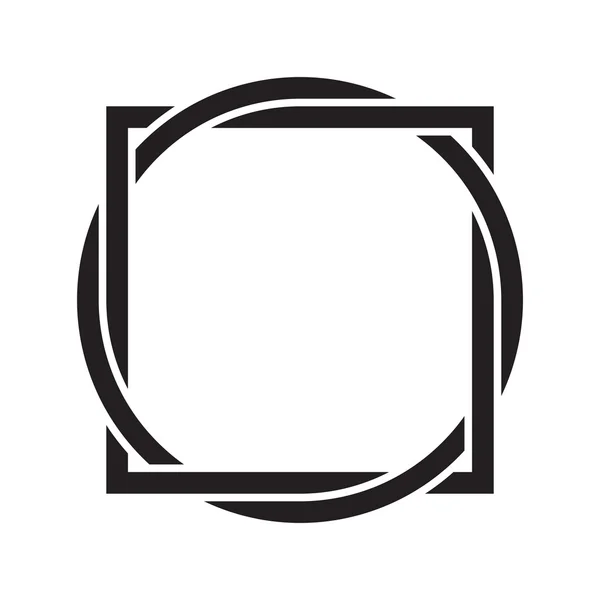 Interlocked circle and square — 图库矢量图片