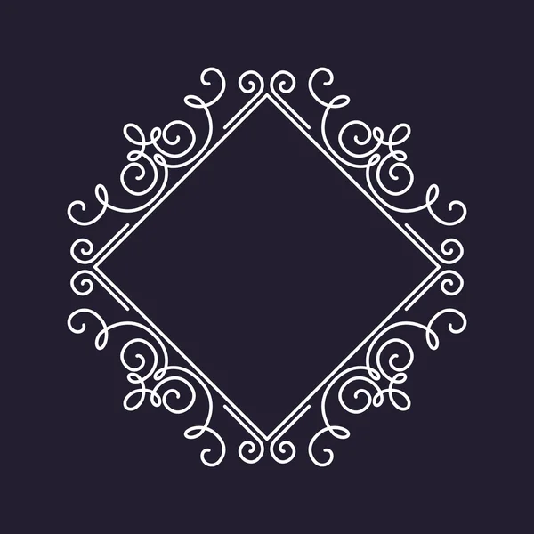 Monogram frame template, floral ornament — 스톡 벡터