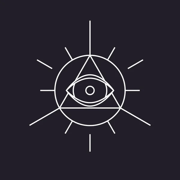 All seeing symbol, modern line design — Stockvector