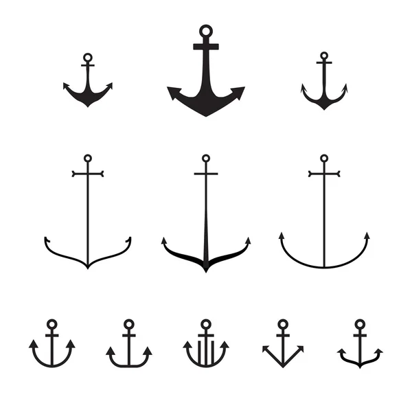 Set of anchors, vector illustration, modern simple design
