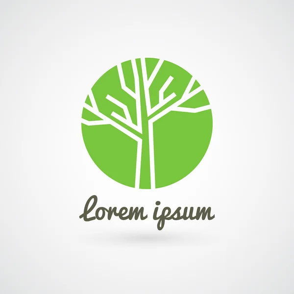 Green circle tree logo, design template ストックイラスト