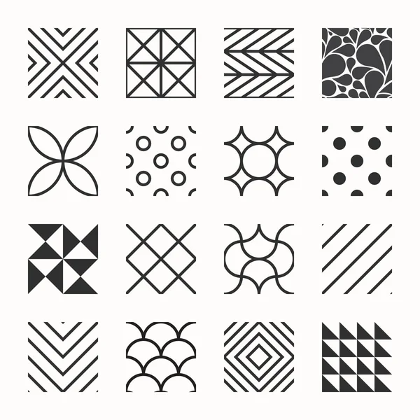 Set of geometric seamless patterns — Stock Vector