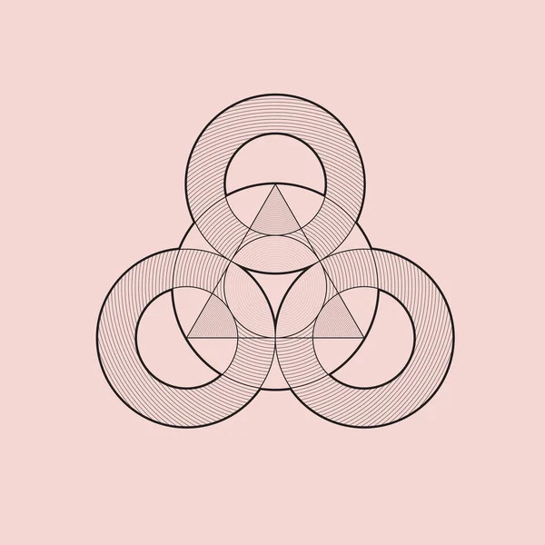 幾何学的な要素、円と三角形 — ストックベクタ